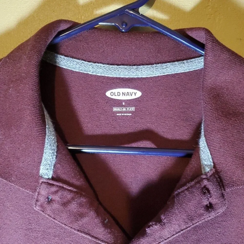 Old Navy Size‎ S 6-7 Polo Shirt Boys Burgundy Built-In Flex Pique School Uniform